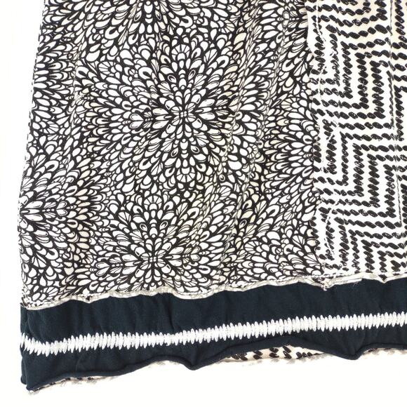 prAna Lisette Black & White Geometric Boho Cotton Stretch A-Line Skirt Women's S - Picture 5 of 7